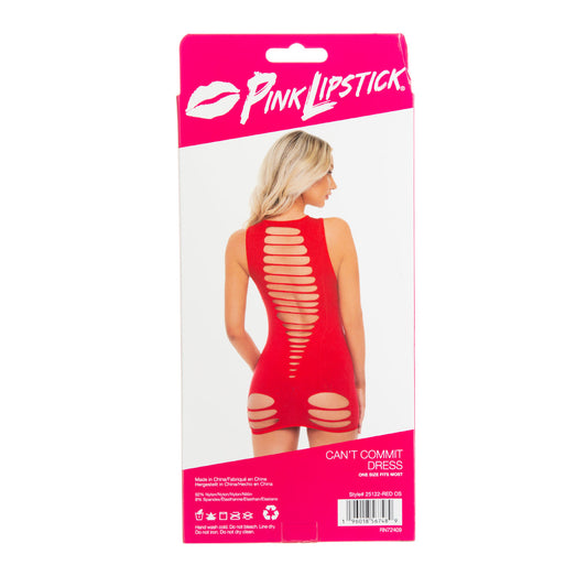 Pink Lipstick Can’t Commit Dress - Red
