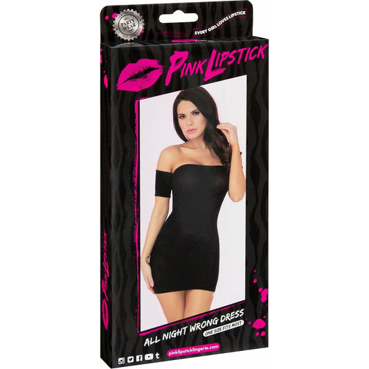 Pink Lipstick All Night Wrong Dress - Black - One Size