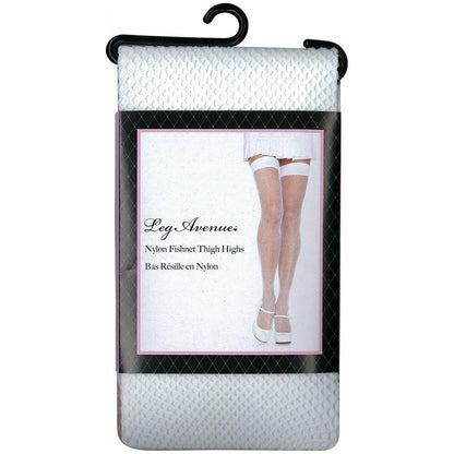 Leg Avenue Fishnet Stockings - White - O/S
