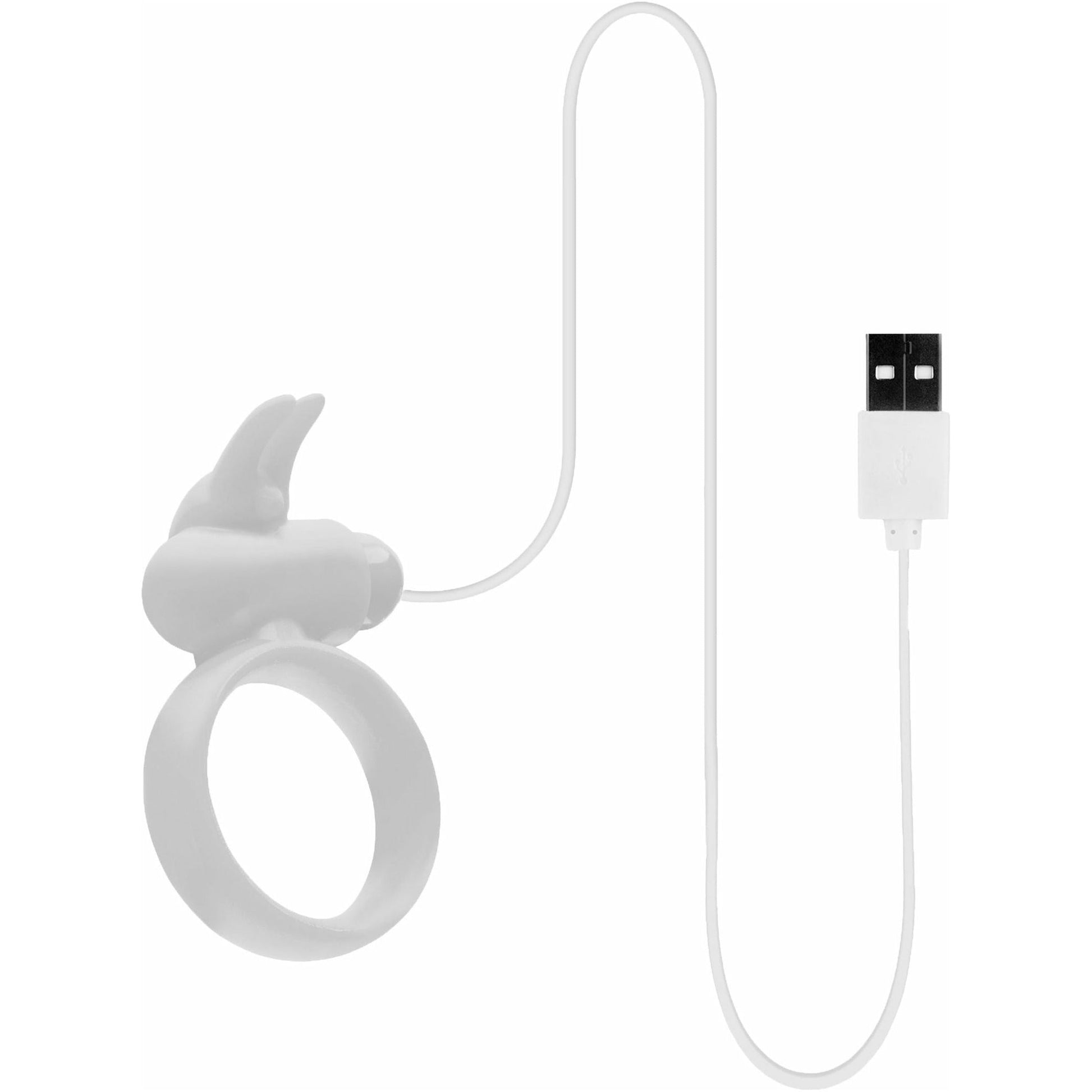 Buckle Up Silicone Cock Ring with Clitoris Stimulator - White