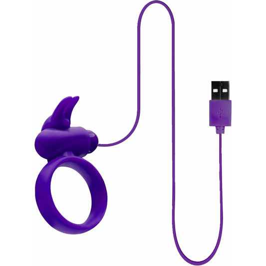 BMS Factory Buckle Up Silicone Cock Ring with Clitoris Stimulator - Purple