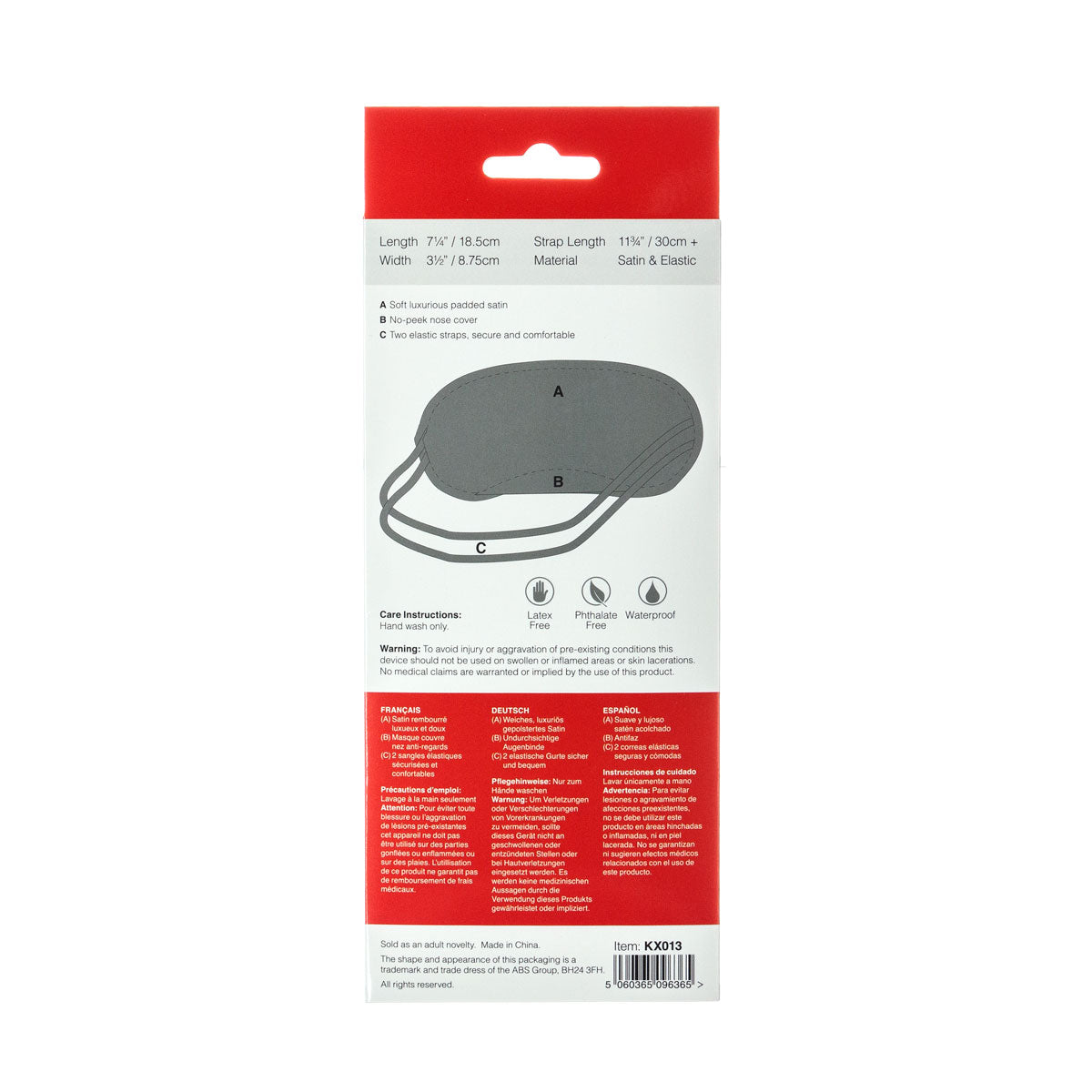 Kinx Tease & Please Padded Blindfold - Black