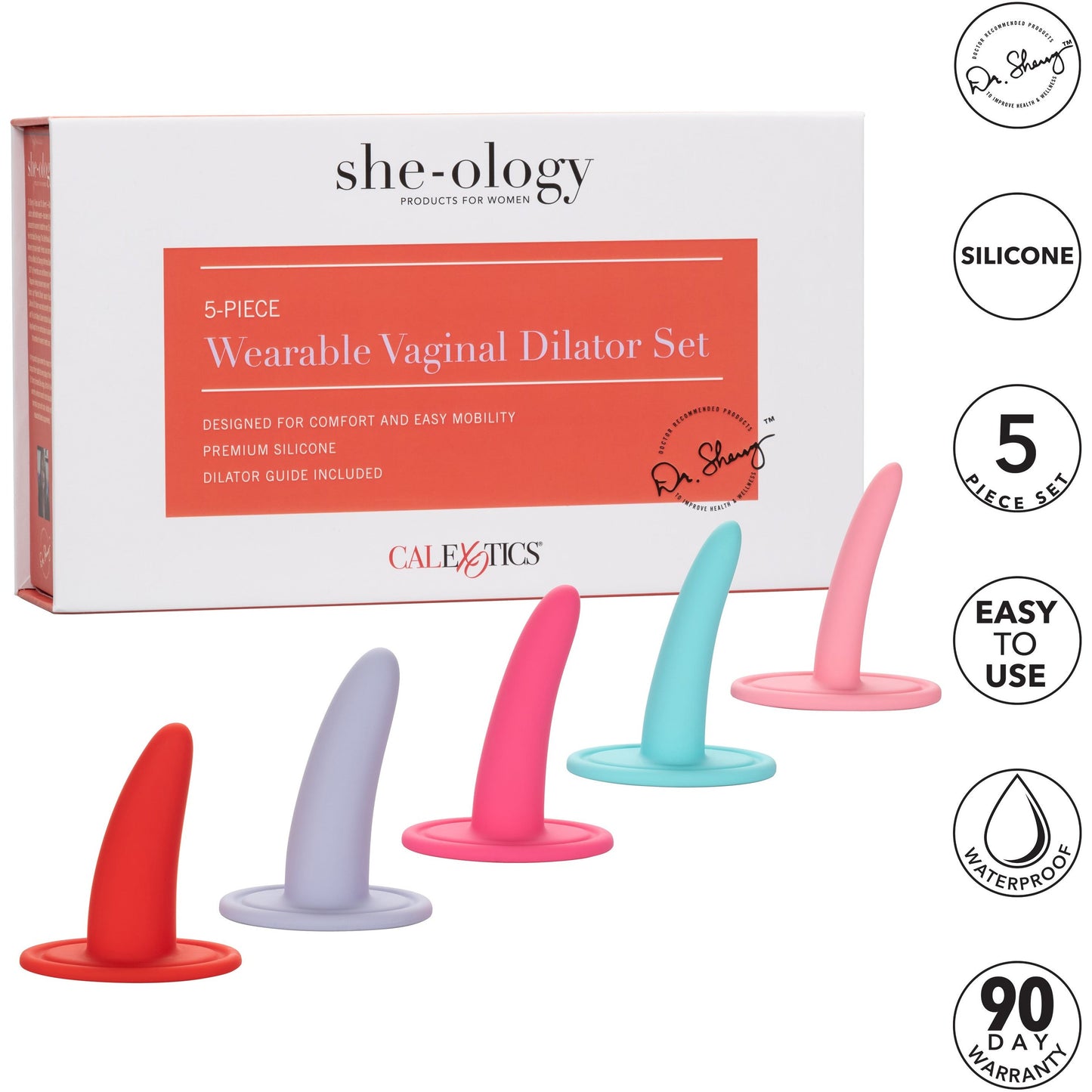 CalExotics® She-Ology – Wearable Dilator Set – 5 Piece – Multicolour