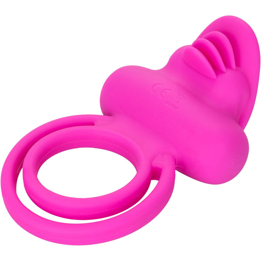 CalExotics® Dual Clit Flicker/Cock Ring - Pink