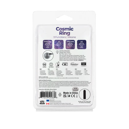 PowerBullet – Cosmic Ring – Vibrating Cock Ring – Glow-in-the-Dark Blue