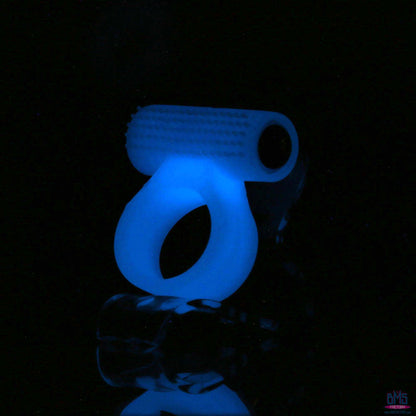 PowerBullet – Cosmic Ring – Vibrating Cock Ring – Glow-in-the-Dark Blue