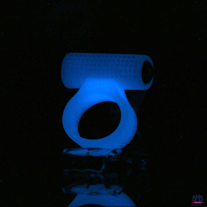PowerBullet – Cosmic Ring – Vibrating Cock Ring – Glow-in-the-Dark Blue
