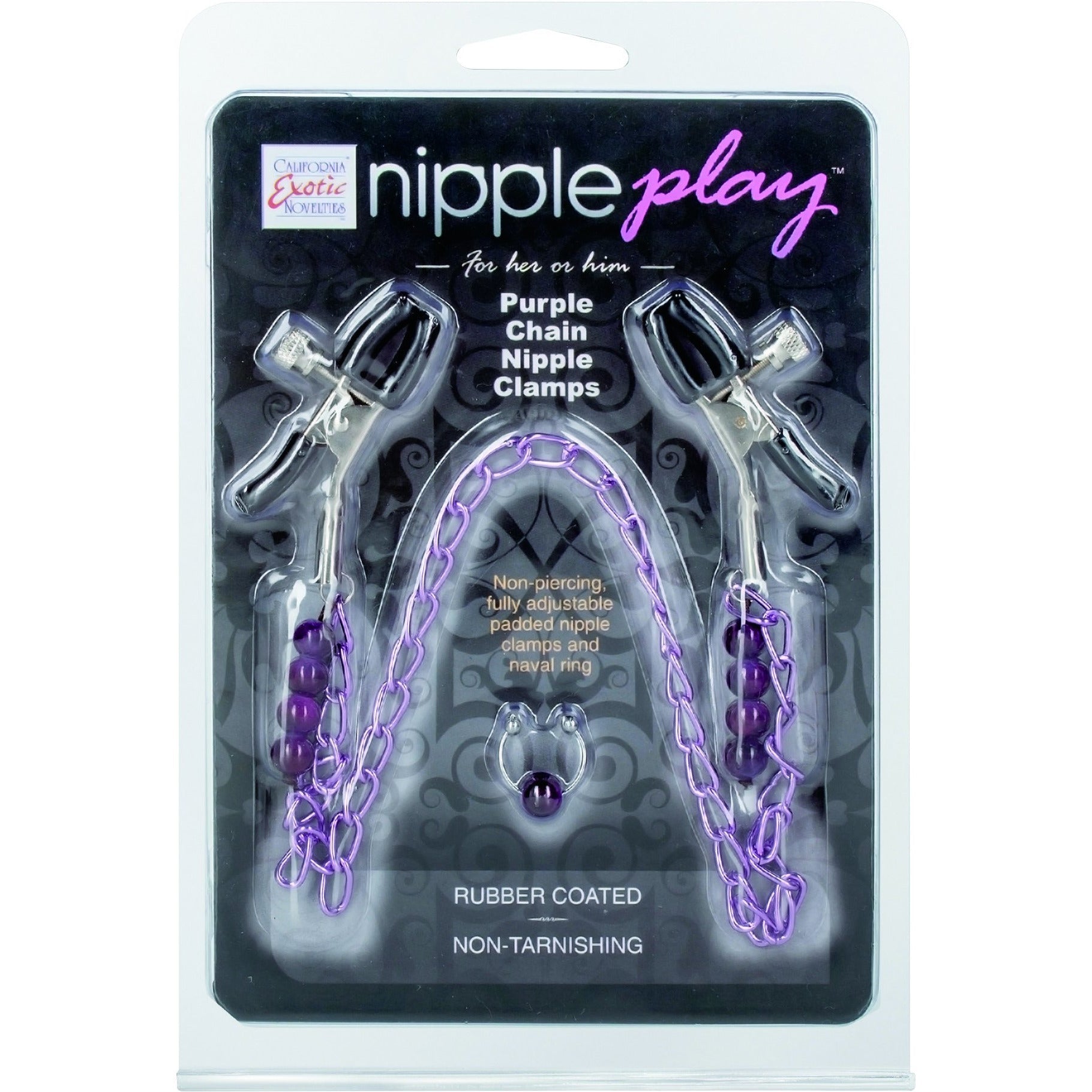 CalExotics® Purple Chain Nipple Clamps