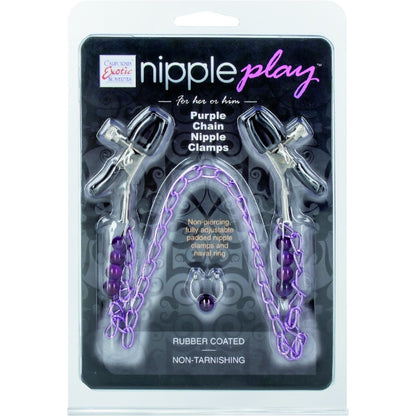 CalExotics® Purple Chain Nipple Clamps