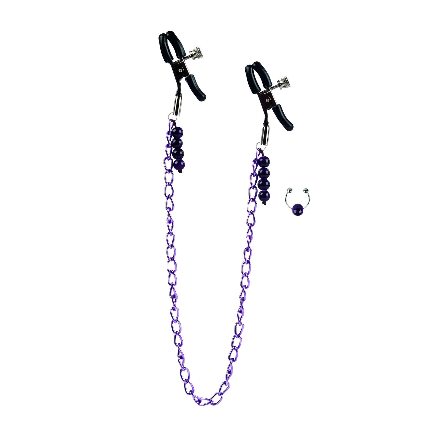 CalExotics® Purple Chain Nipple Clamps