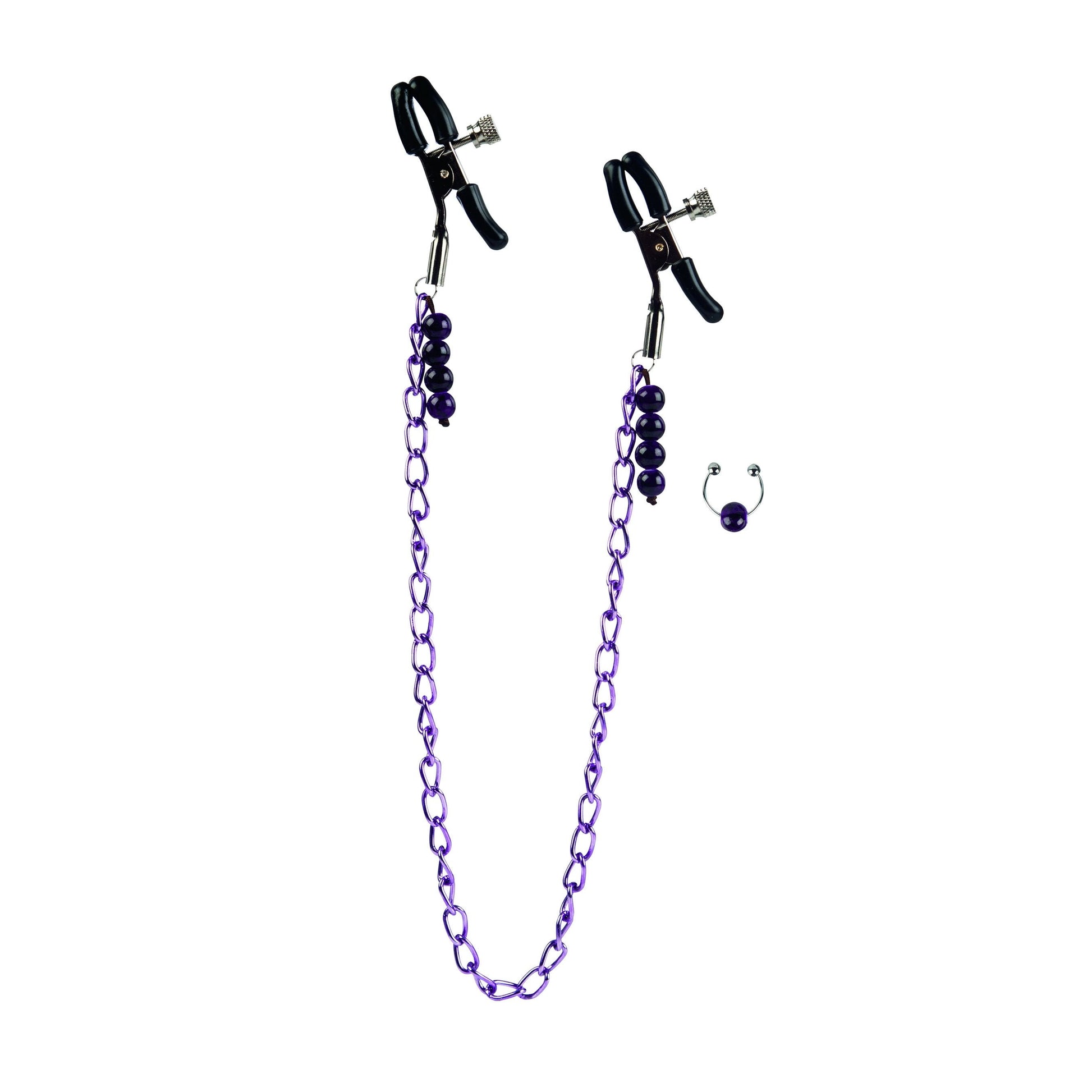 CalExotics® Purple Chain Nipple Clamps
