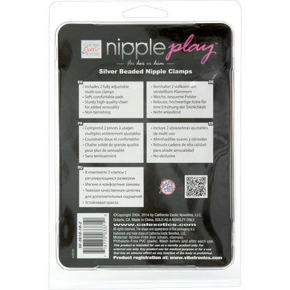 CalExotics® Silver Beaded Nipple Clamps