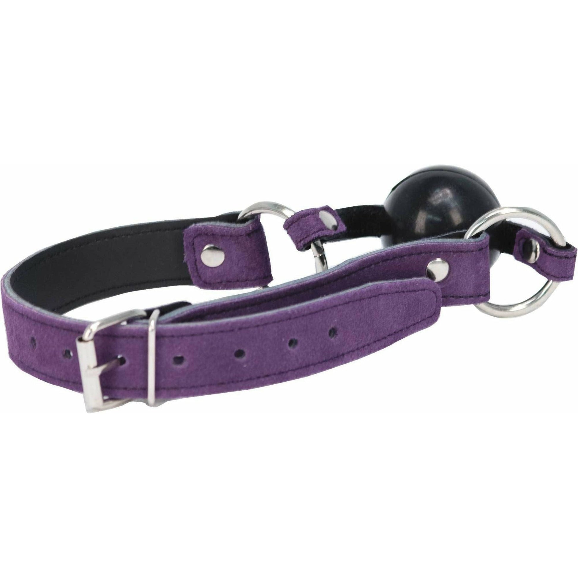 Punishment Purple Suede Bondage Ball Gag