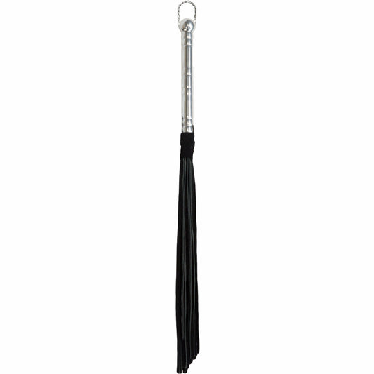 Punishment Black Whip with Silver Handle