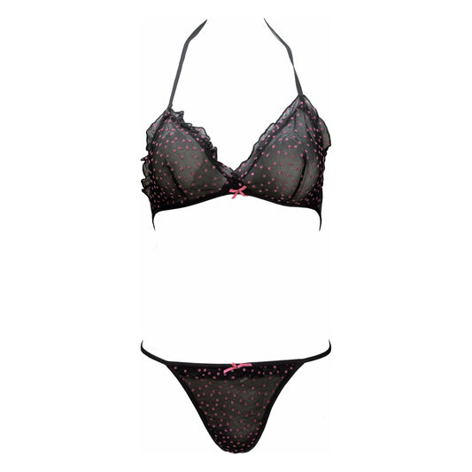 2 Piece Polka Dot Set - Black