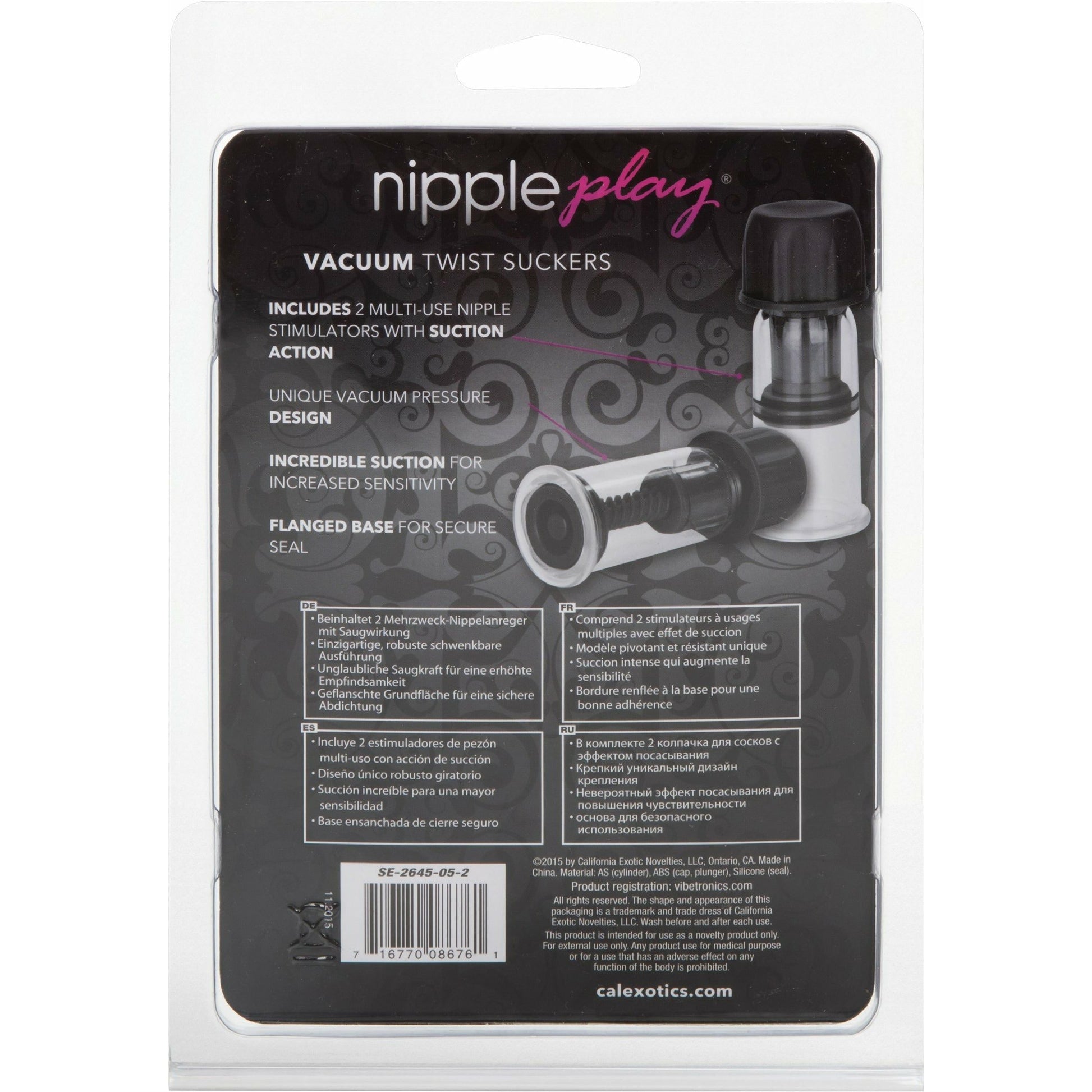 CalExotics® Nipple Play Vacuum Twist Suckers - Black