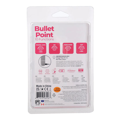 PowerBullet Bullet Point – Bullet Vibrator – USB Rechargeable – Pink