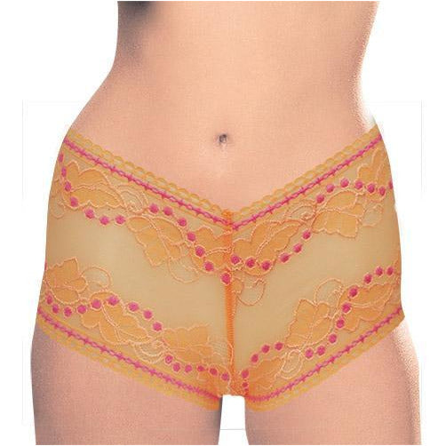 Boy Leg Panty - Orange with Pink Dots - Small