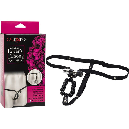 CalExotics® Vibrating Lovers Thong With Stroker Beads