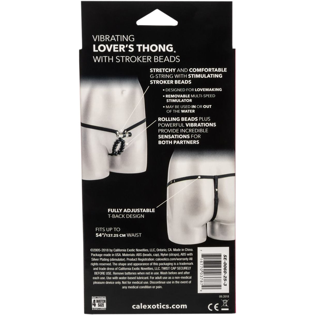 CalExotics® Vibrating Lovers Thong With Stroker Beads