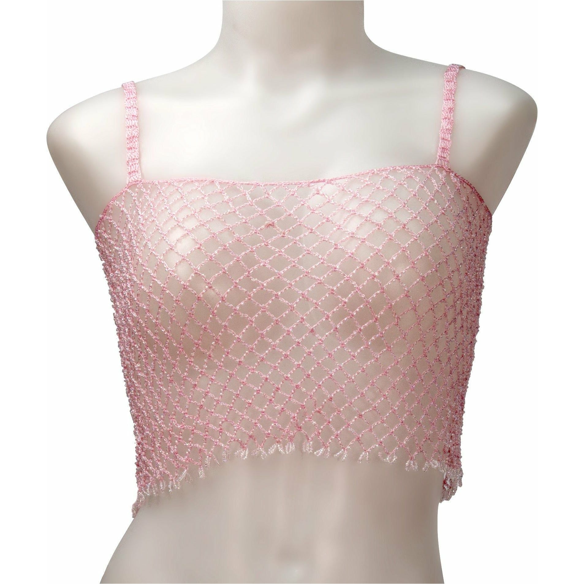 Nanma Beaded Tank Top - Pink