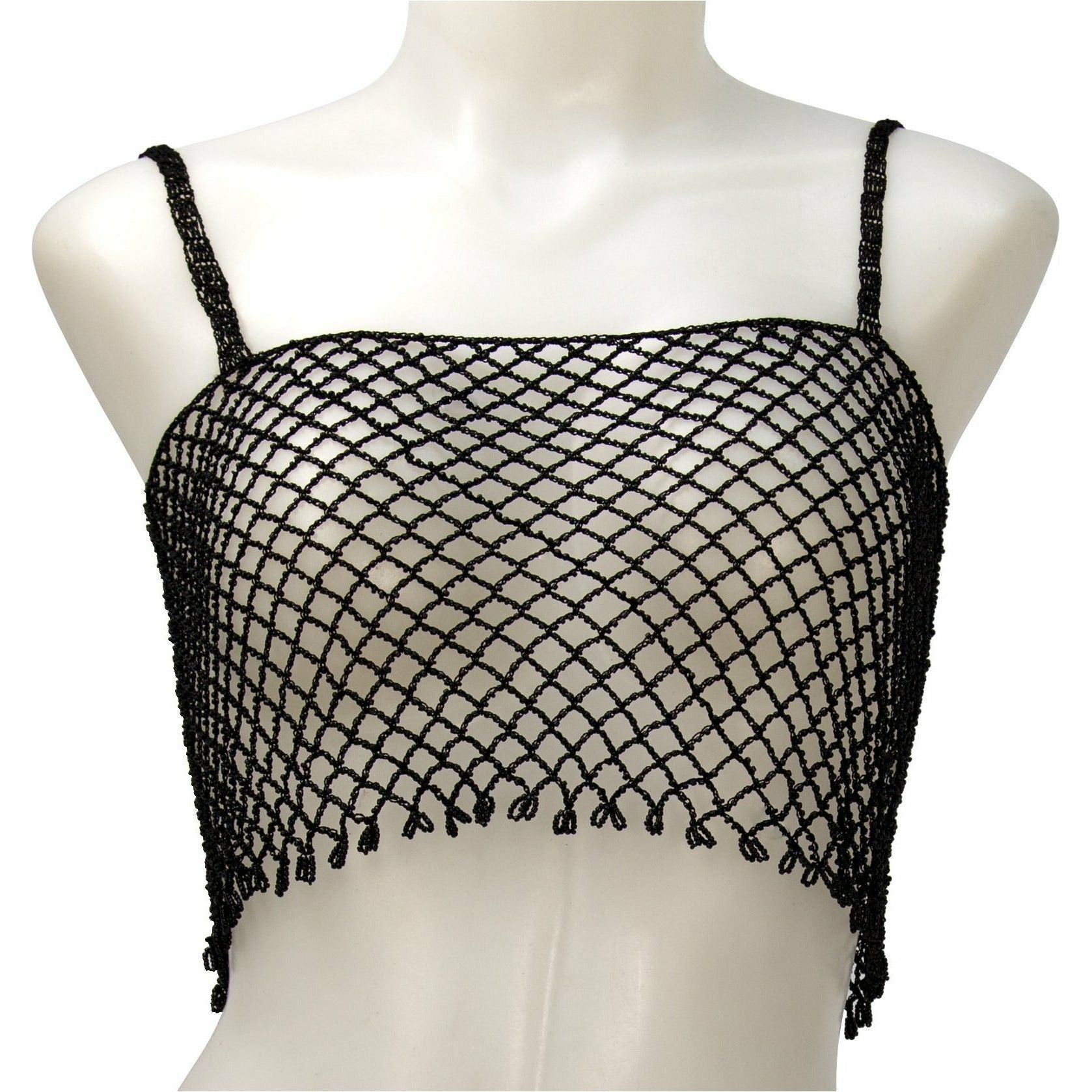 Nanma Beaded Tank Top - Black