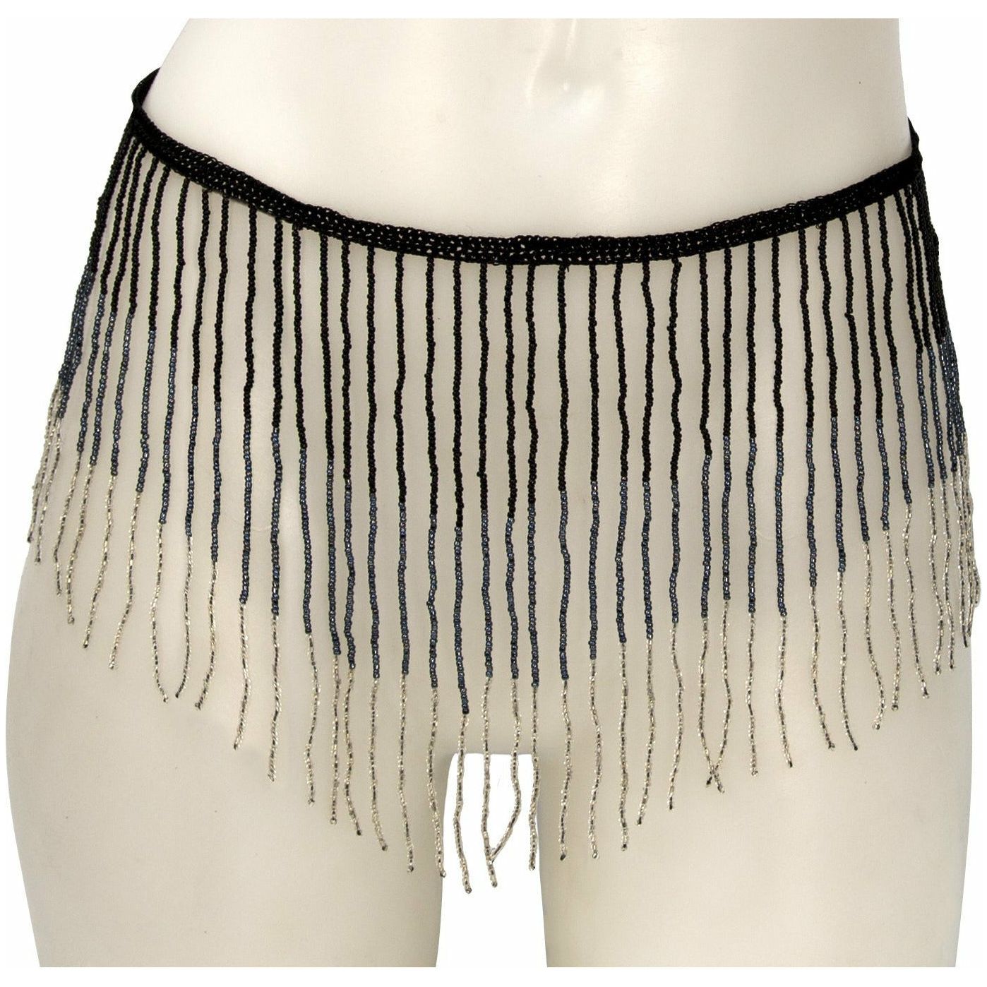 Nanma Beaded String Skirt - Black