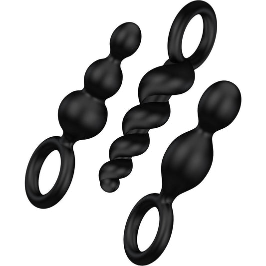 Satisfyer Butt Plugs - 3 Piece Added Value Pack - Black