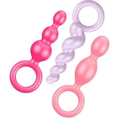 Satisfyer Butt Plugs – 3 Piece Added Value Pack – Multicolour