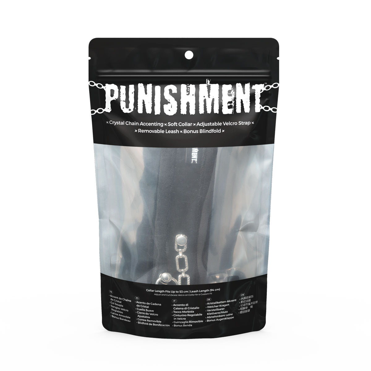 Punishment - Crystal Collar & Leash – Black