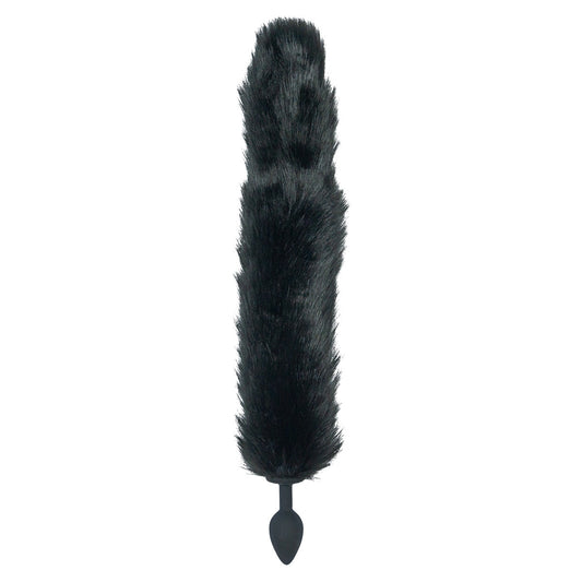 Punishment - Fox Tail Silicone Anal Plug - Black