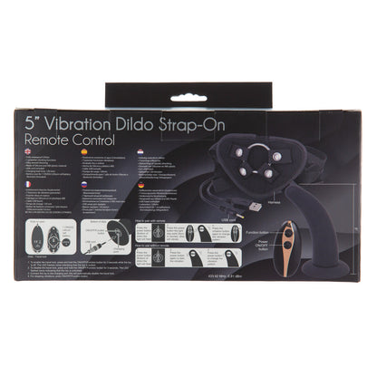 Seven Creations 5” Vibrating Strap-On & Harness – Black