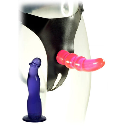 Kinx Double Tip Strap On - Purple and Pink