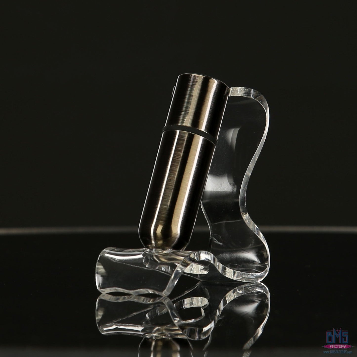 First-Class Bullet - 2.5" Bullet Vibrator with Key Chain Pouch - Gun Metal