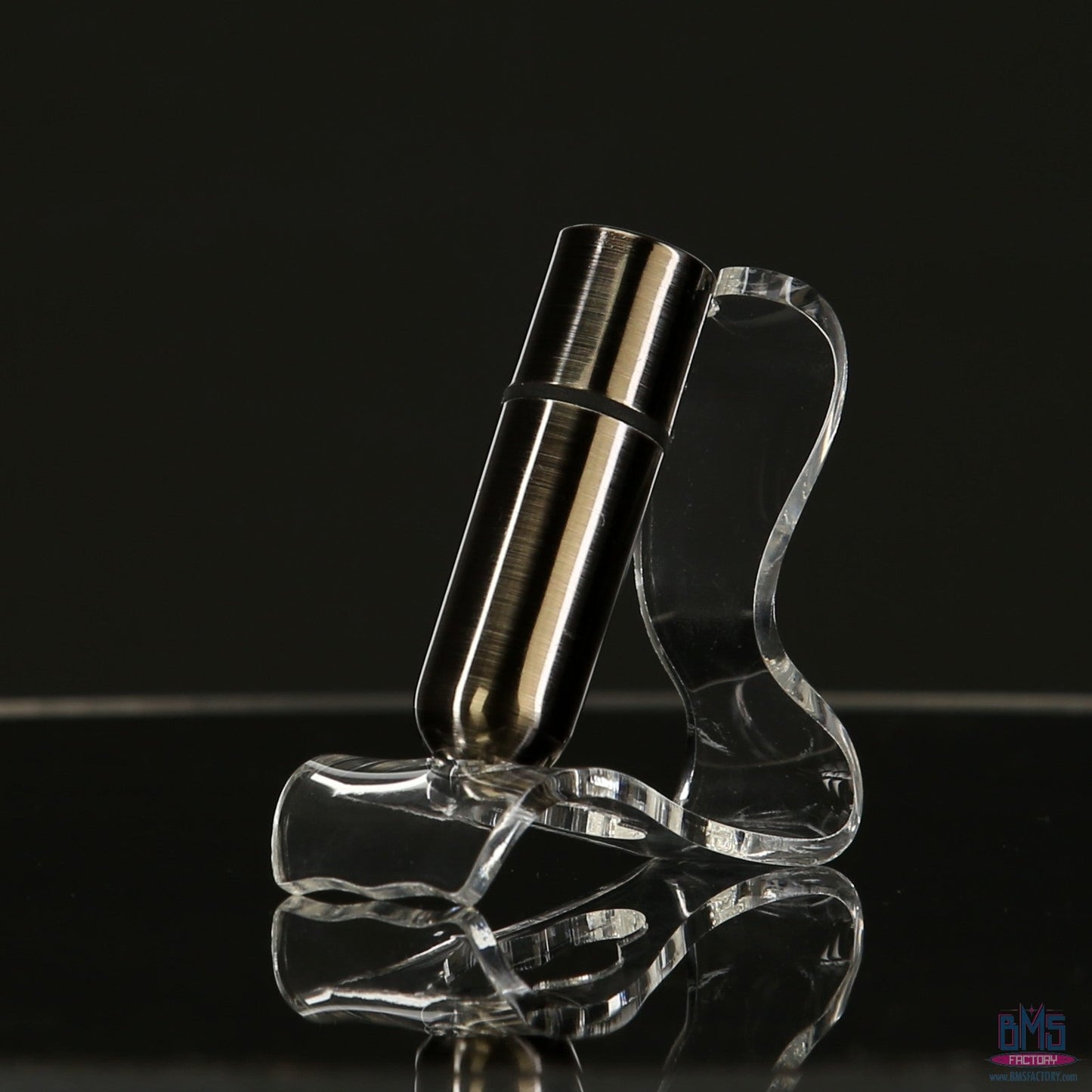 First-Class Bullet - 2.5" Bullet Vibrator with Key Chain Pouch - Gun Metal