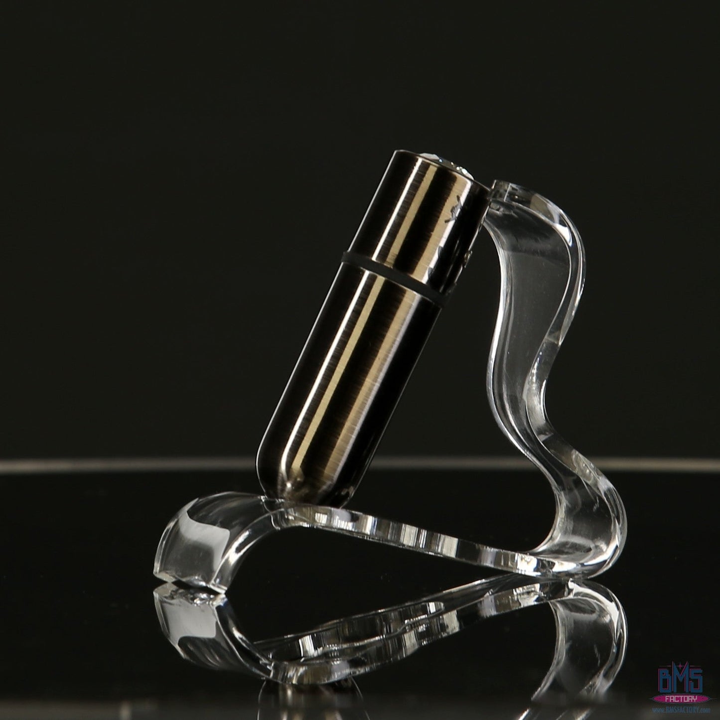 First-Class Bullet - 2.5" Bullet Vibrator with Key Chain Pouch - Gun Metal