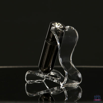 First-Class Bullet - 2.5" Bullet Vibrator with Key Chain Pouch - Gun Metal