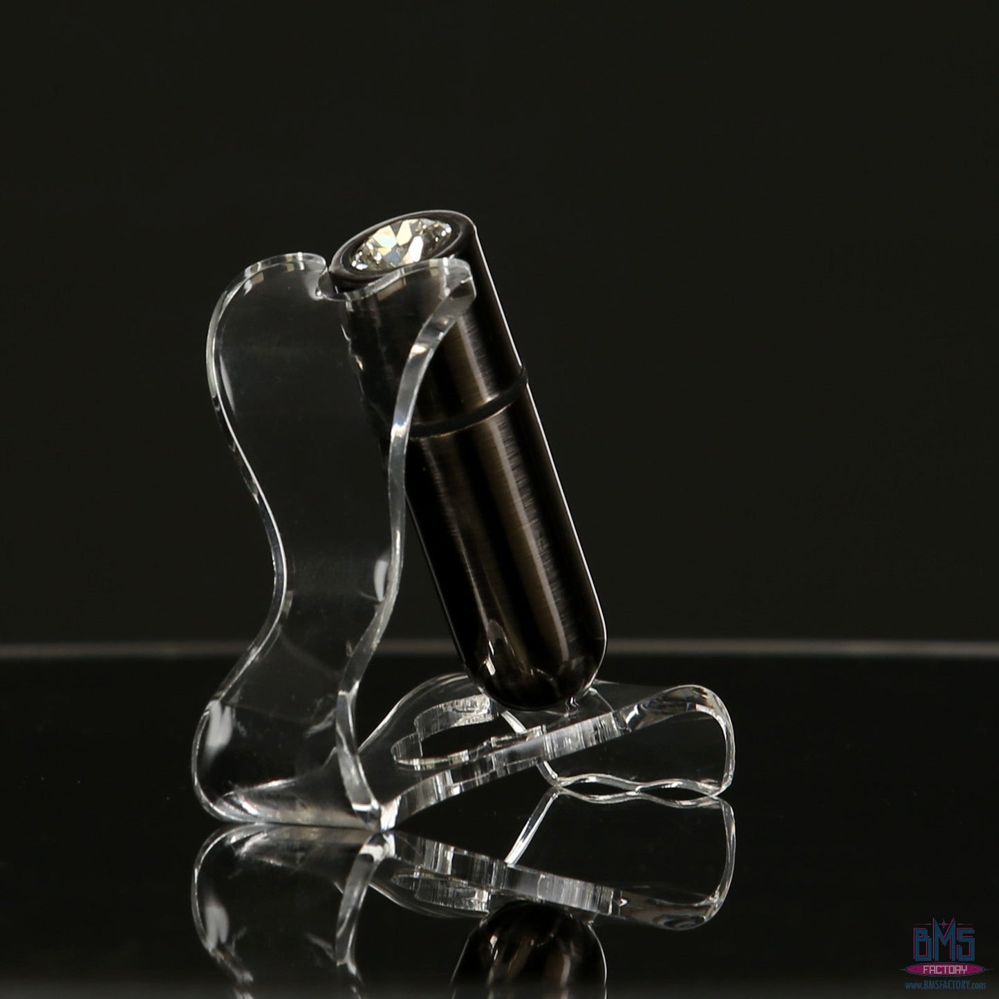 First-Class Bullet - 2.5" Bullet Vibrator with Key Chain Pouch - Gun Metal