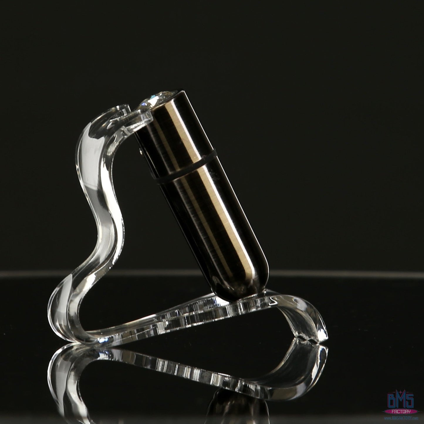 First-Class Bullet - 2.5" Bullet Vibrator with Key Chain Pouch - Gun Metal