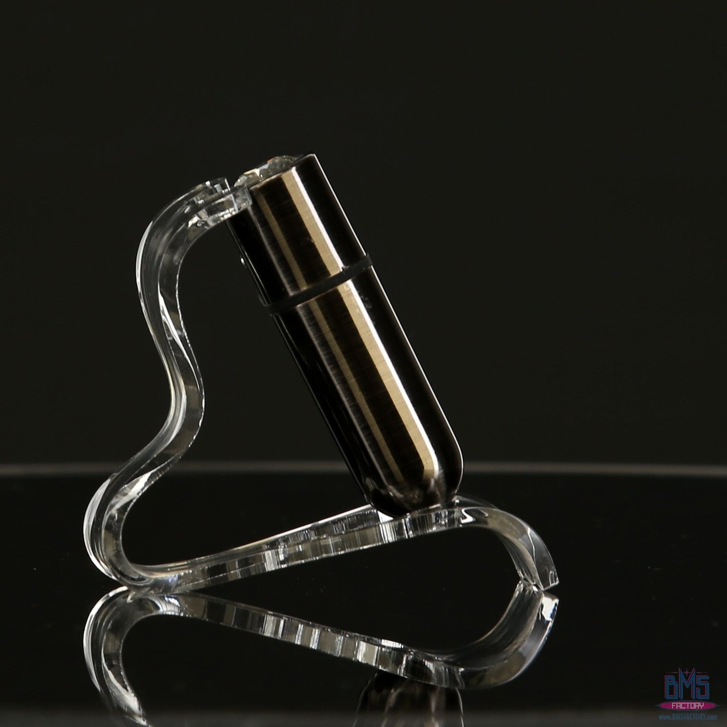 First-Class Bullet - 2.5" Bullet Vibrator with Key Chain Pouch - Gun Metal