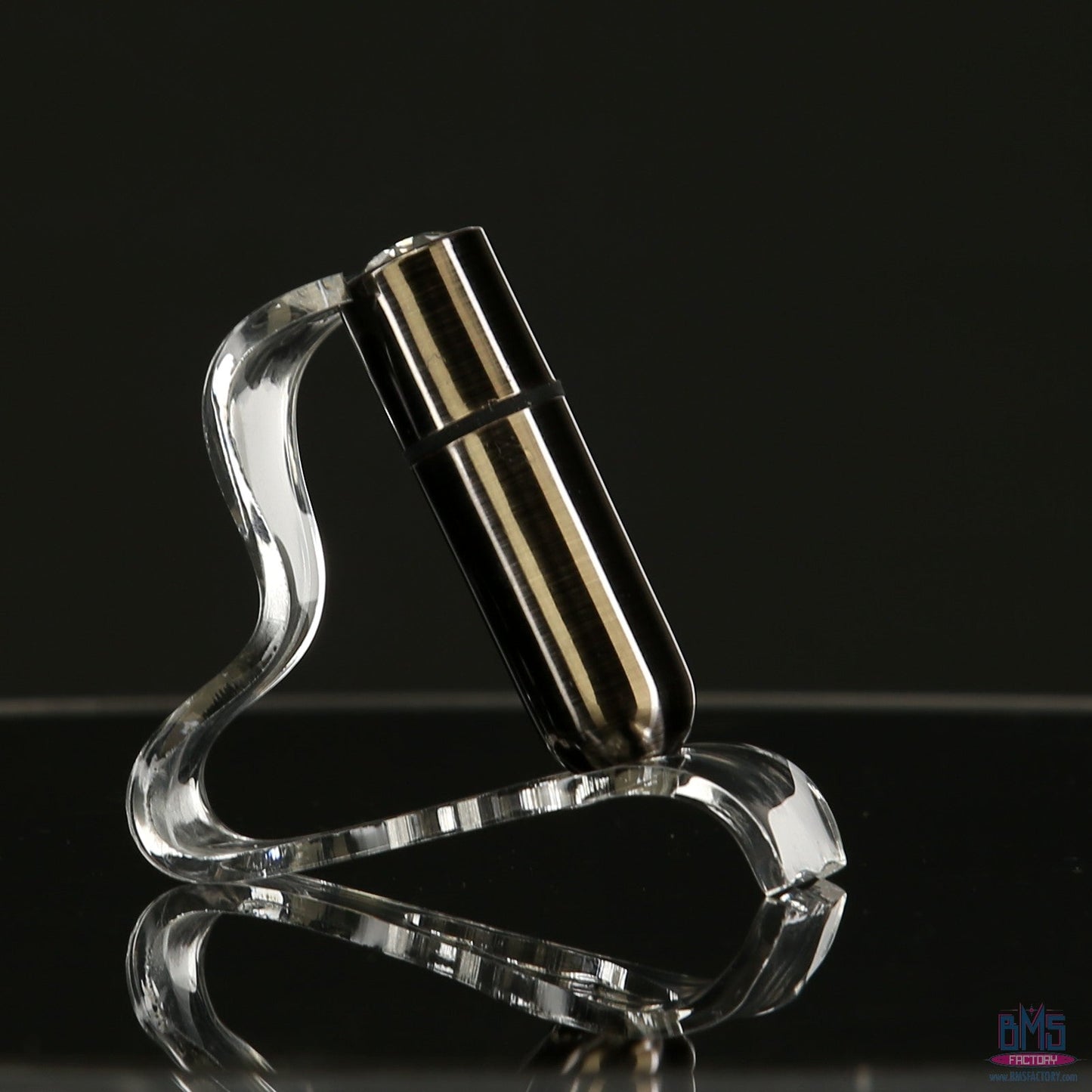 First-Class Bullet - 2.5" Bullet Vibrator with Key Chain Pouch - Gun Metal
