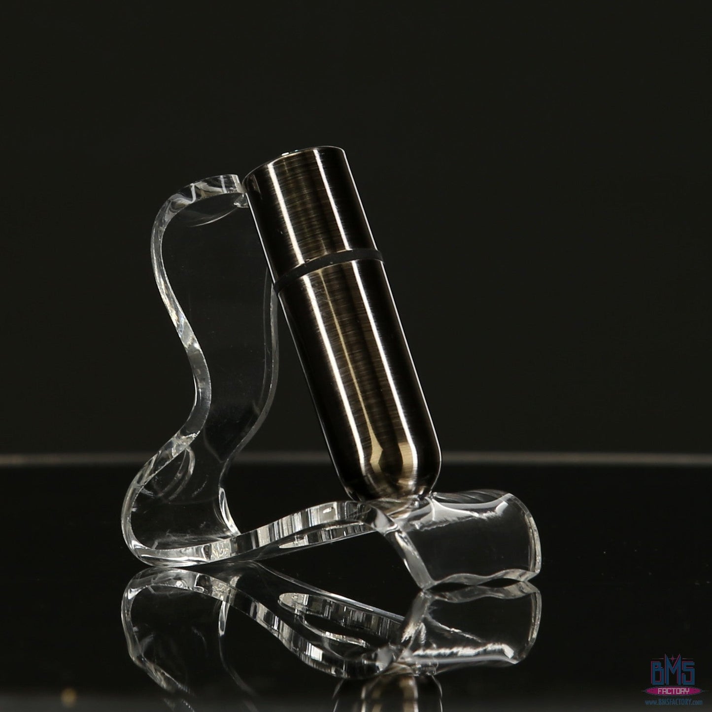 First-Class Bullet - 2.5" Bullet Vibrator with Key Chain Pouch - Gun Metal