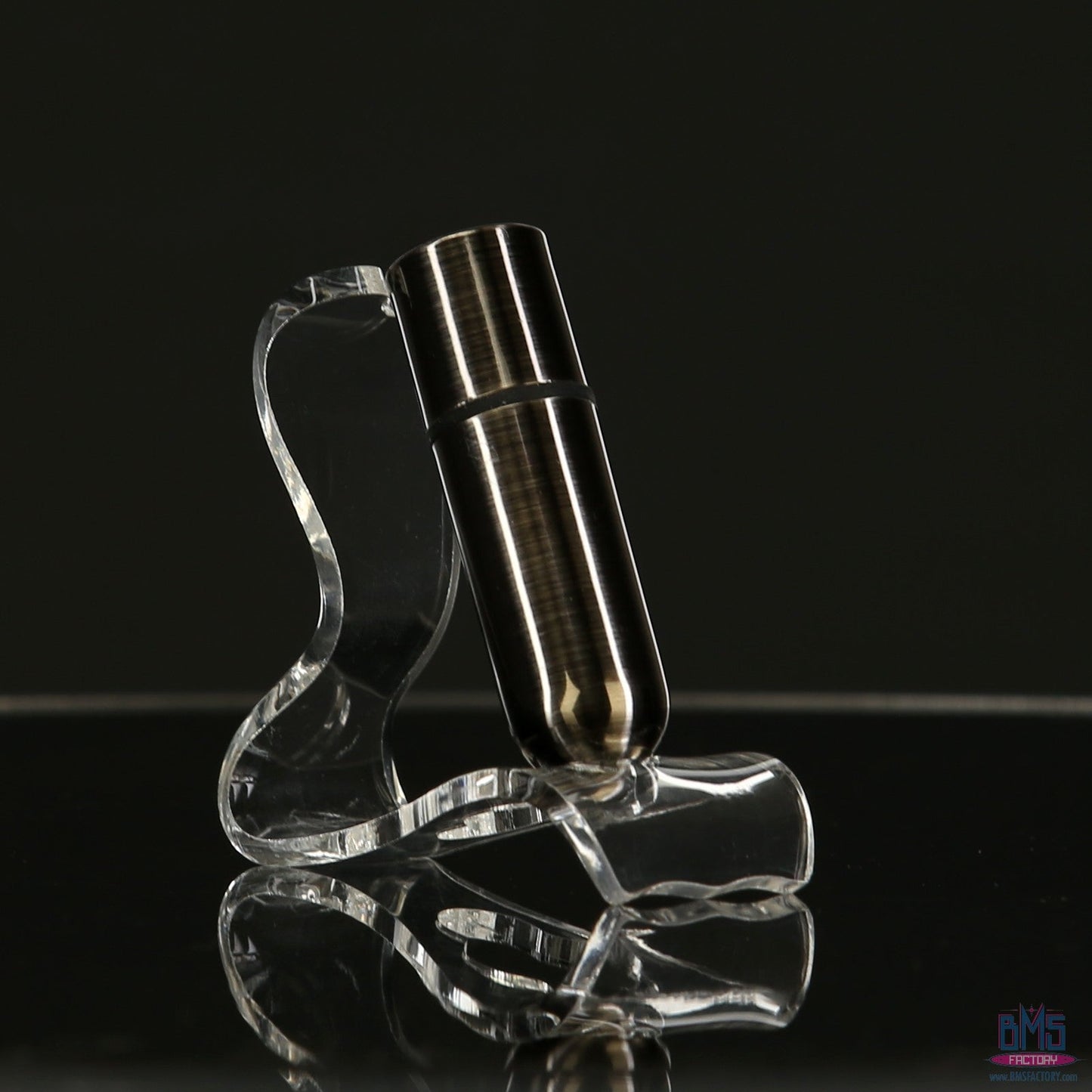 First-Class Bullet - 2.5" Bullet Vibrator with Key Chain Pouch - Gun Metal