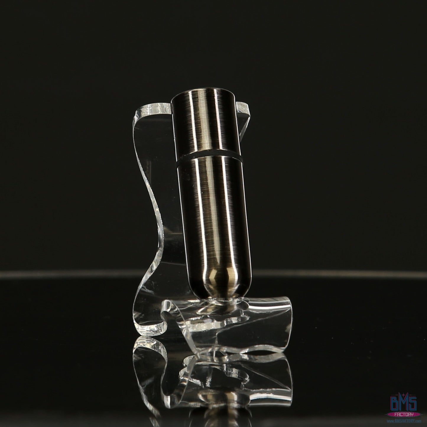 First-Class Bullet - 2.5" Bullet Vibrator with Key Chain Pouch - Gun Metal