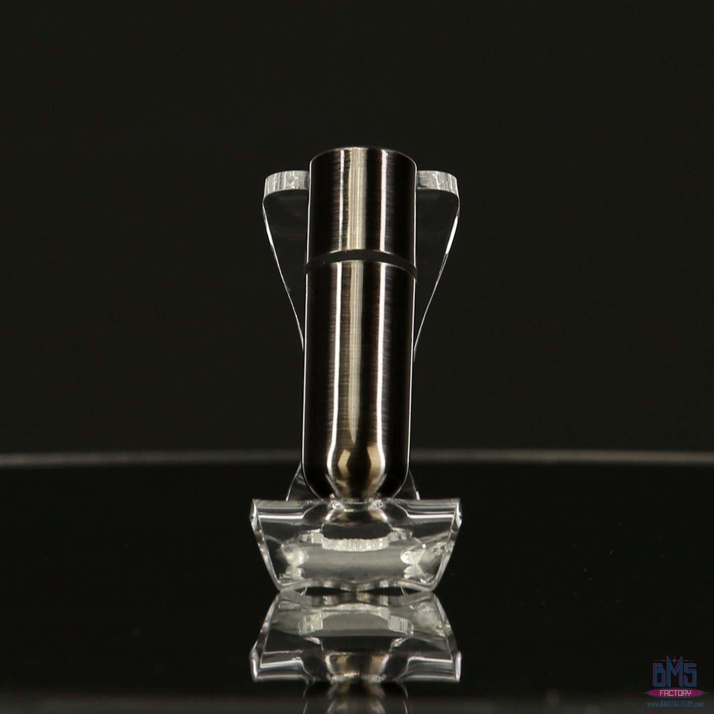 First-Class Bullet - 2.5" Bullet Vibrator with Key Chain Pouch - Gun Metal