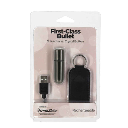 First-Class Bullet - 2.5" Bullet Vibrator with Key Chain Pouch - Gun Metal