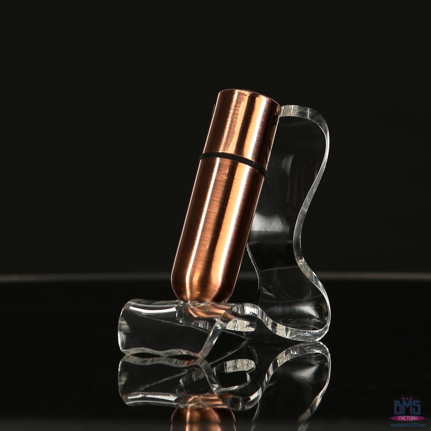 First-Class Bullet - 2.5" Bullet Vibrator with Key Chain Pouch - Rose Gold