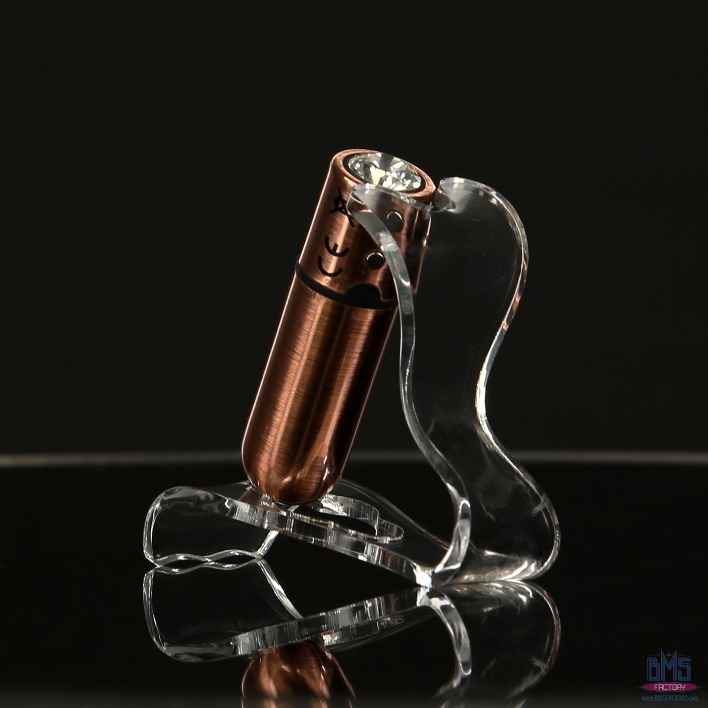 First-Class Bullet - 2.5" Bullet Vibrator with Key Chain Pouch - Rose Gold