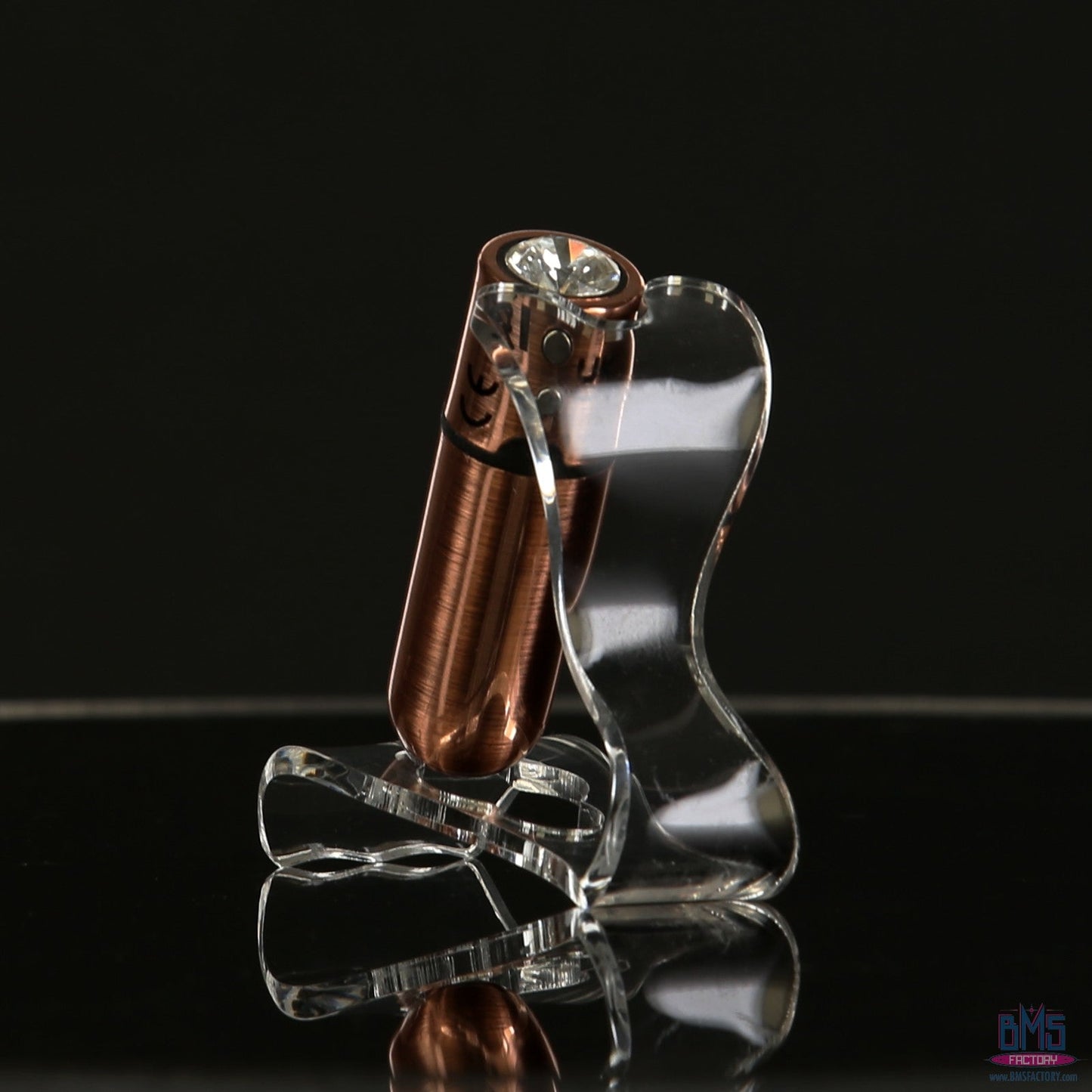 First-Class Bullet - 2.5" Bullet Vibrator with Key Chain Pouch - Rose Gold