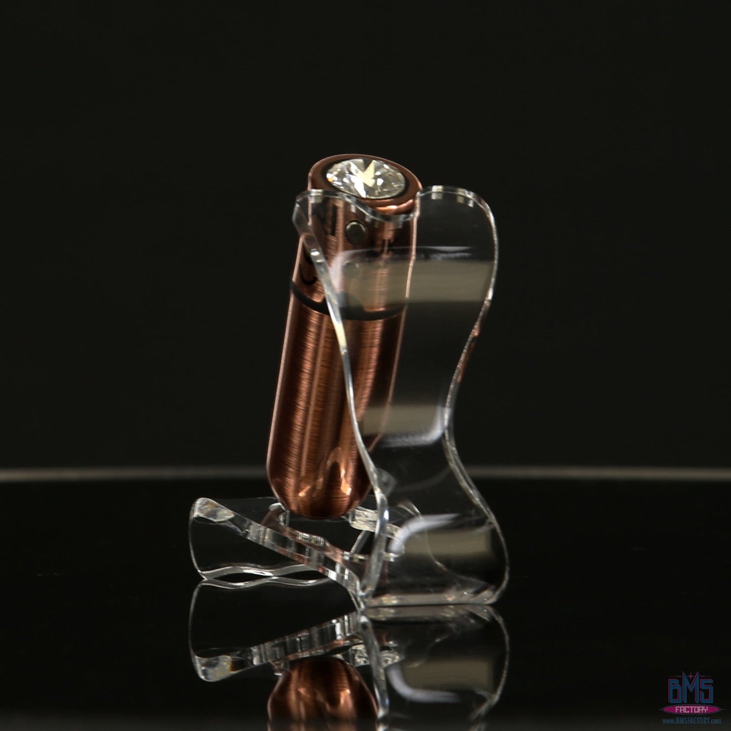 First-Class Bullet - 2.5" Bullet Vibrator with Key Chain Pouch - Rose Gold